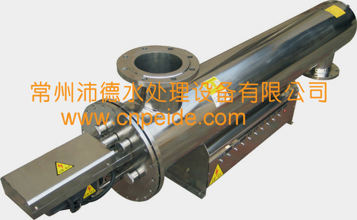 100T/H 下置电箱 下进上出 电动清洗紫外线杀菌器