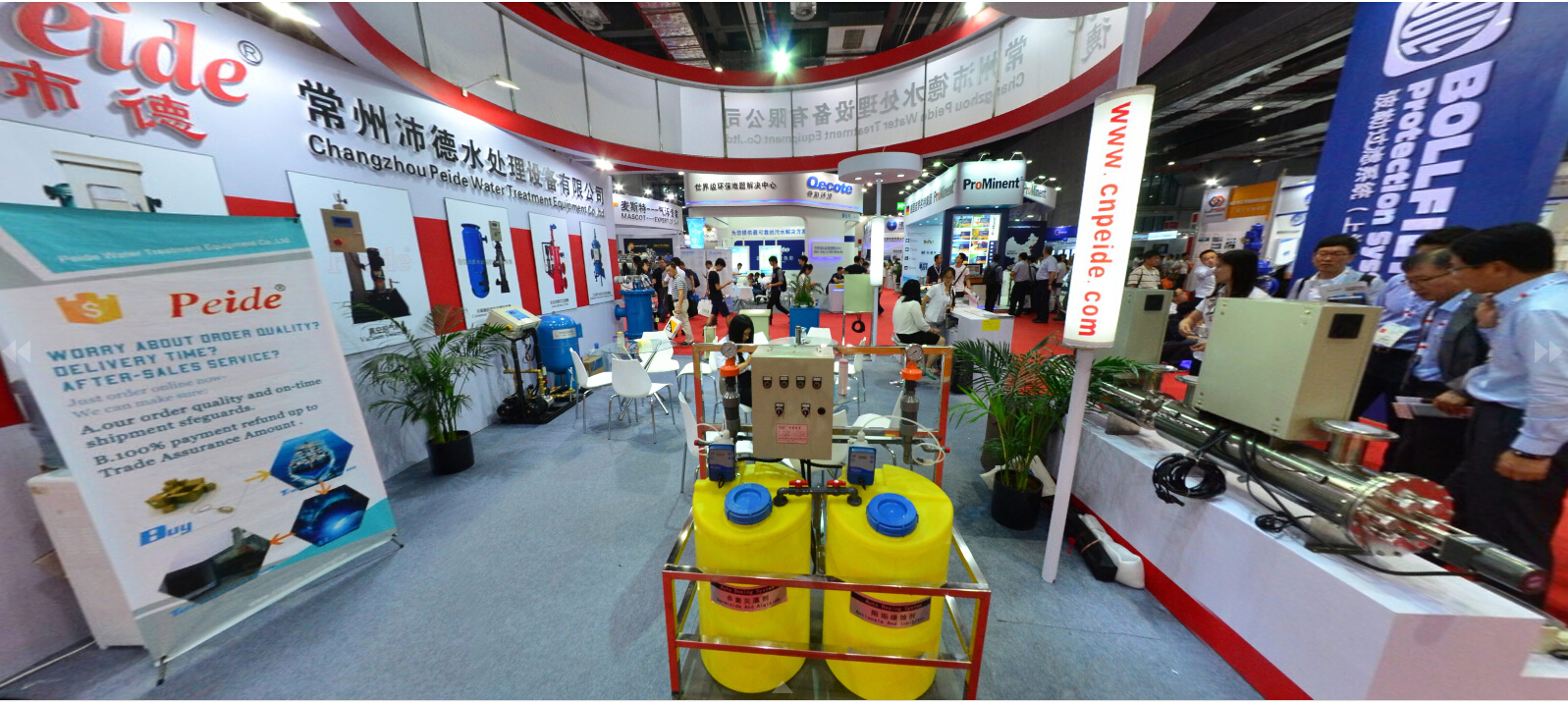 部分展品：紫外线杀菌器、自动加药装置、冷却塔吸垢仪、水箱消毒机、工业用水反冲洗过滤器、离子棒水处理器、广谱感应式水处理器、自清洗过滤器 、强磁水处理器、定压补水装置