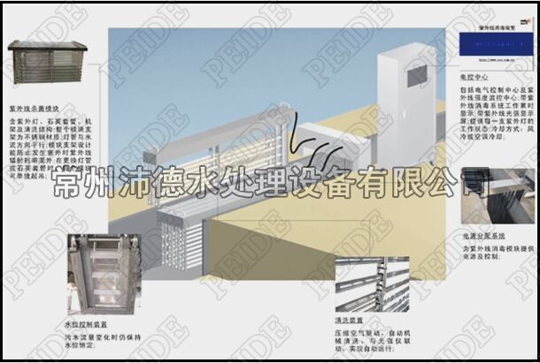 明渠式紫外线杀菌器安装示意图